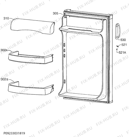 Взрыв-схема холодильника Ikea LAGAN 60241657 - Схема узла Door 003